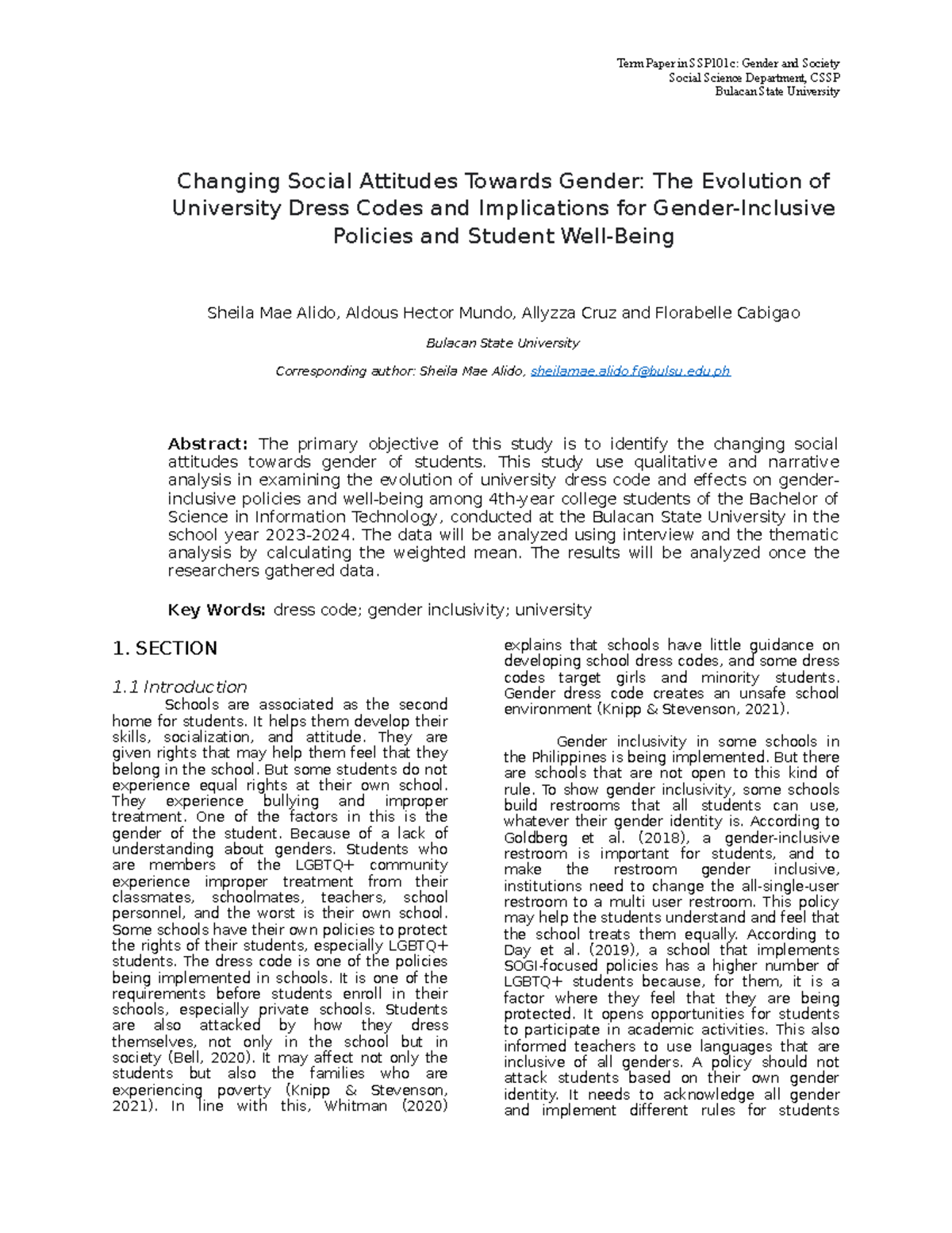 Changing Social Attitudes Towards Gender The Evolution of University ...