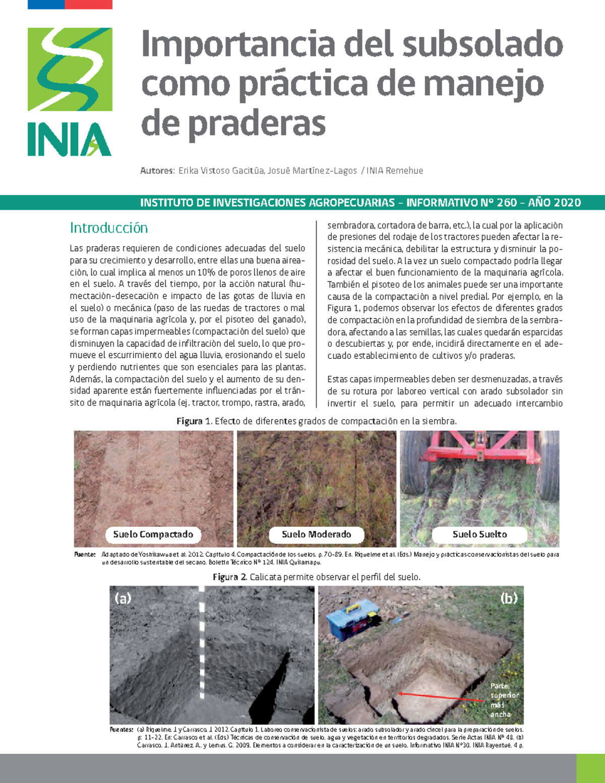 Importancia del Subsolado - INSTITUTO DE INVESTIGACIONES AGROPECUARIAS ...