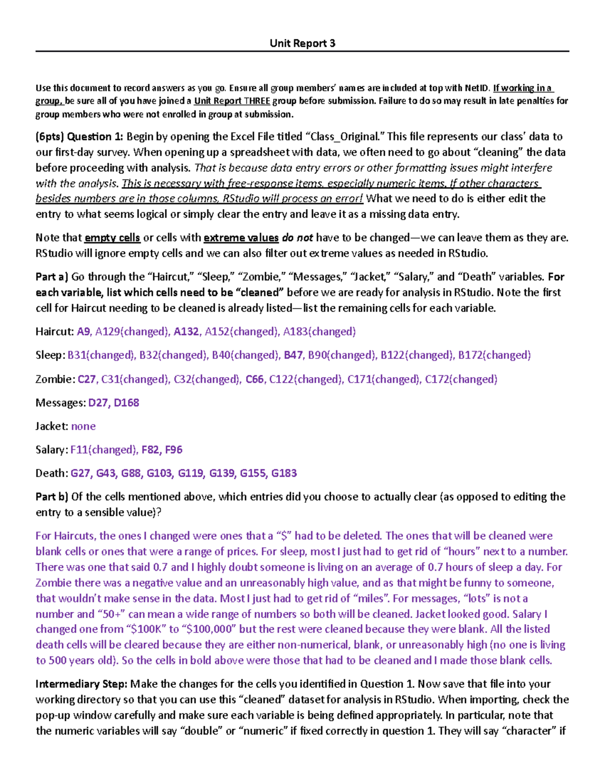 Unit Report 3 - Ensure all group members’ names are included at top ...