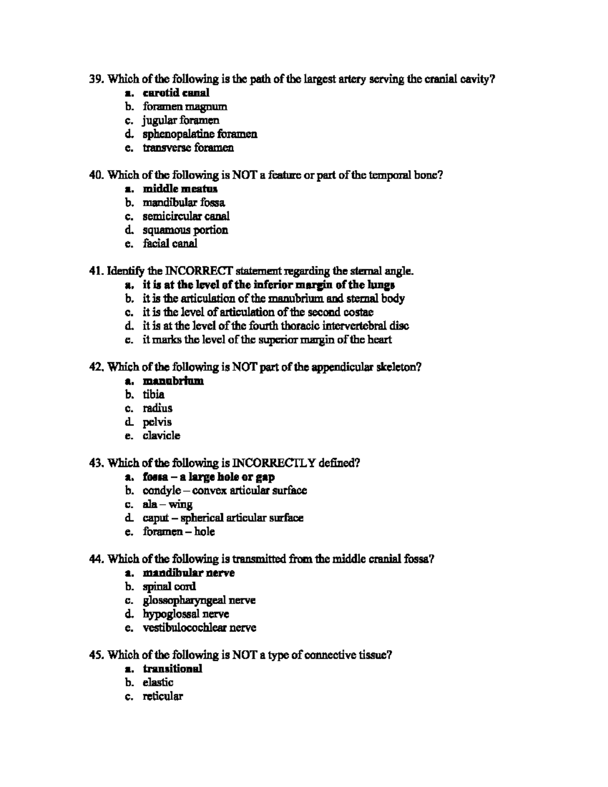 Human Anatomy Practice Exam 1 pg7 - BIOL 253 - Studocu