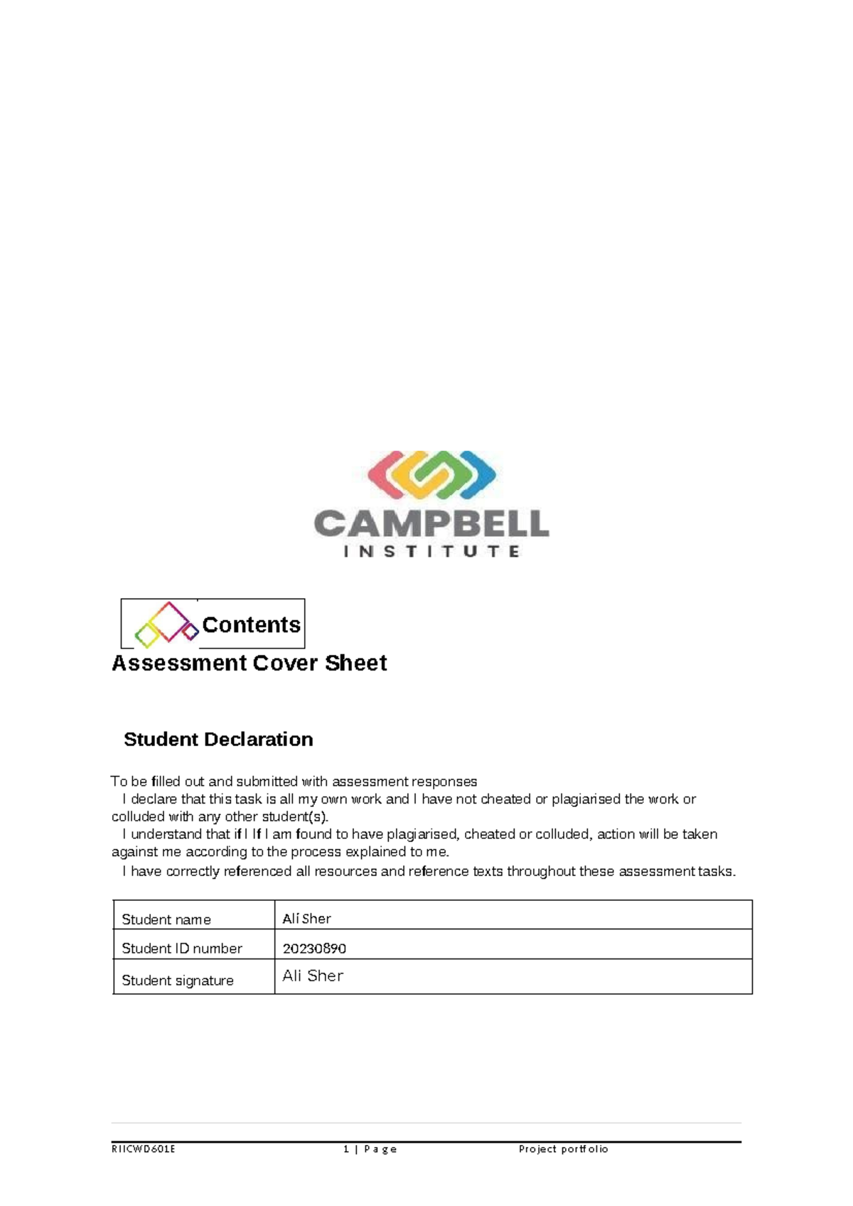 Ali Sher 20230890 Riicwd 601E Project Portfolio Student Template v1 ...