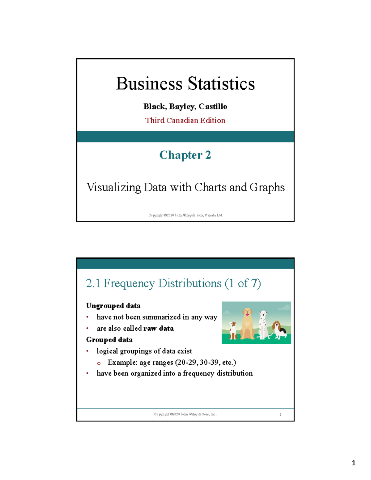 Lecture 2 - charts and graph - Business Statistics Black, Bayley ...