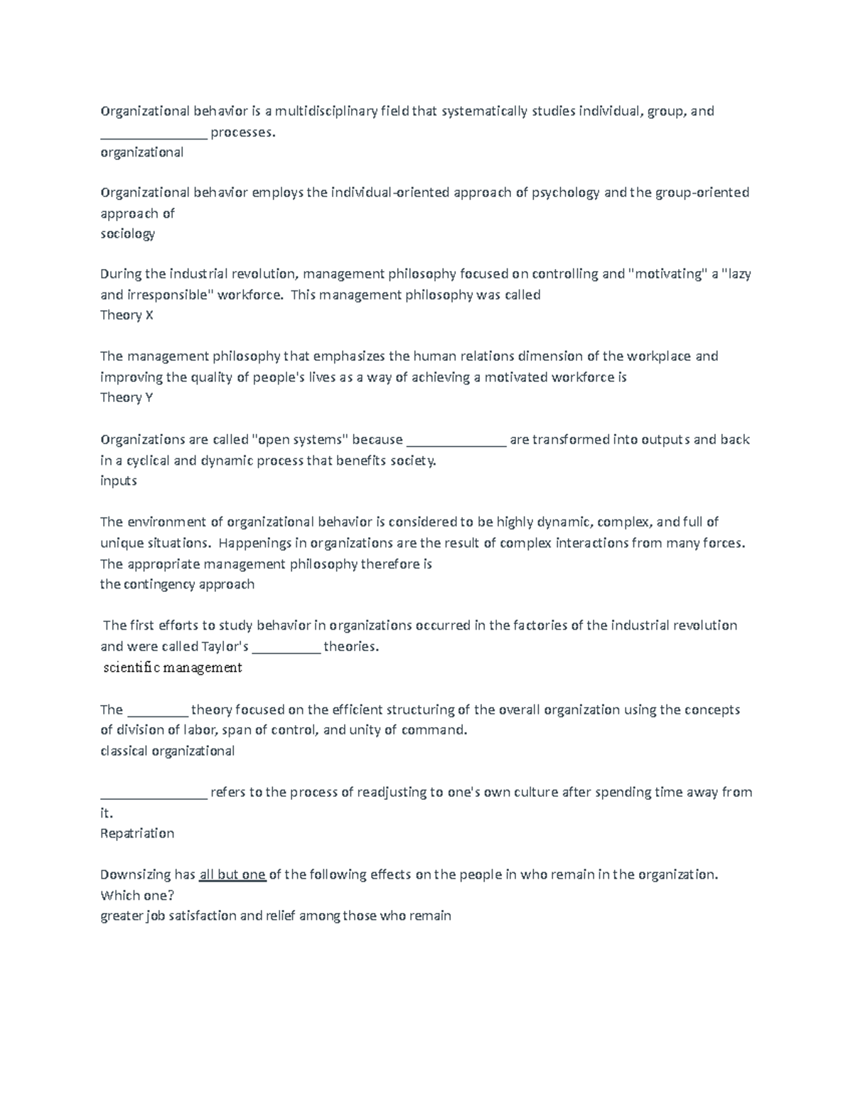 Untitled document - ??? - Organizational behavior is a ...