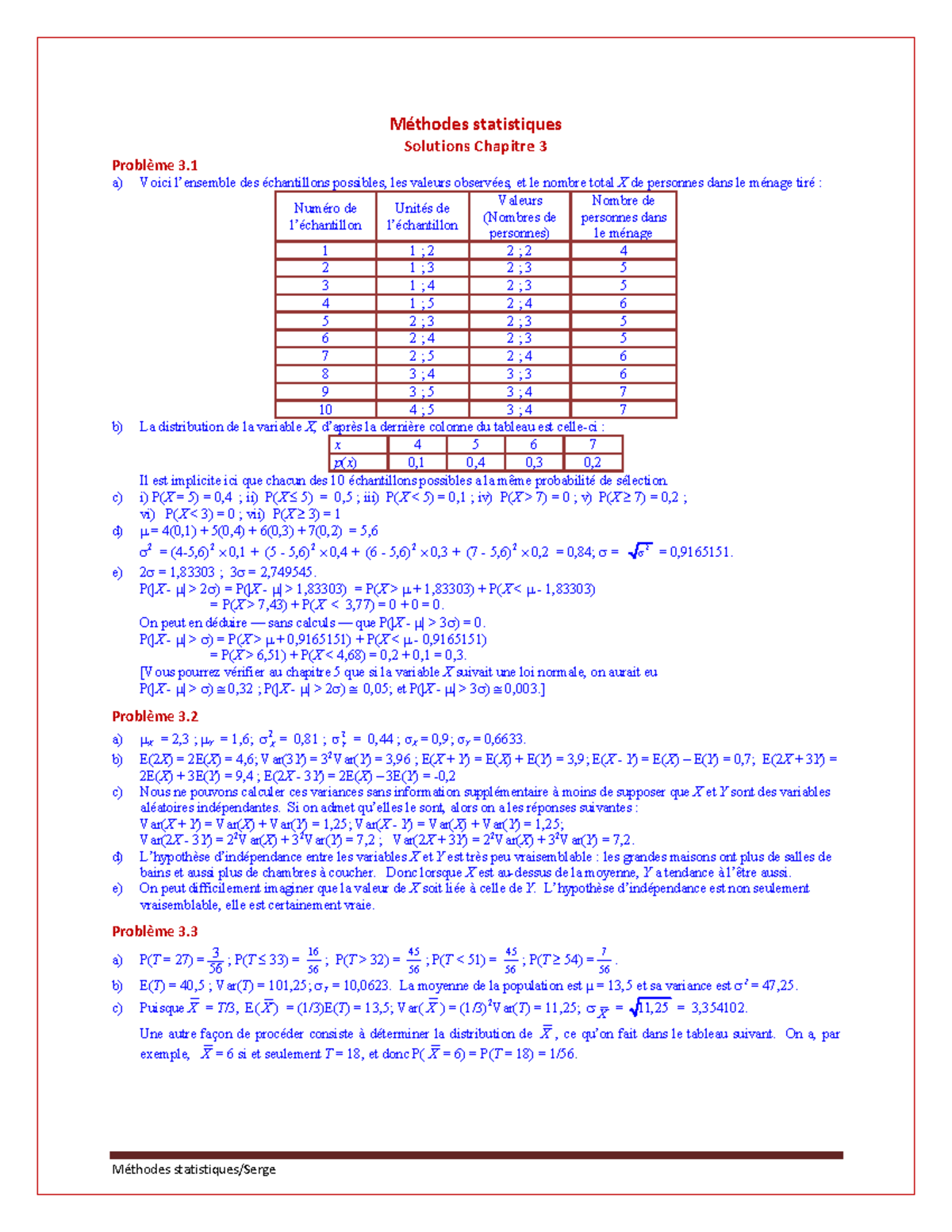 MS Solutions Chapitre 03 - Méthodes statistiques Solutions Chapitre 3 ...