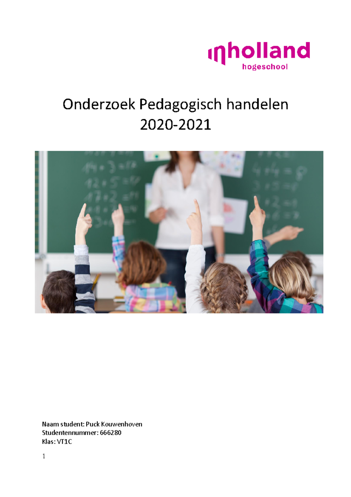 Pedagogisch Handelen - Cijfer: 8,0 Pabo - Onderzoek Pedagogisch ...