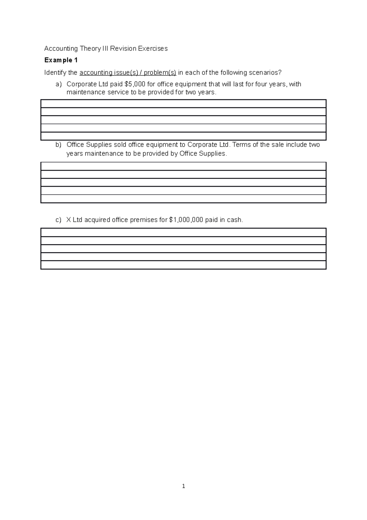 Exam Revision examples 2021 - Accounting Theory III Revision Exercises ...