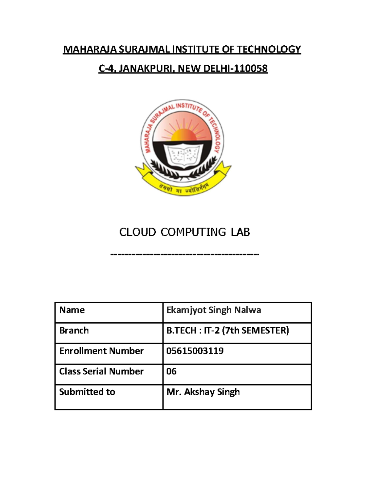 Ekamjyot (CC file) - NAA - MAHARAJA SURAJMAL INSTITUTE OF TECHNOLOGY C ...