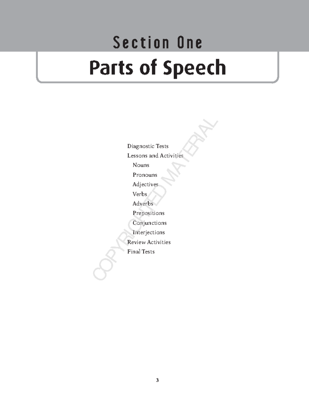 Practical Part of Speech 1 CEG - Section One Parts of Speech Diagnostic ...