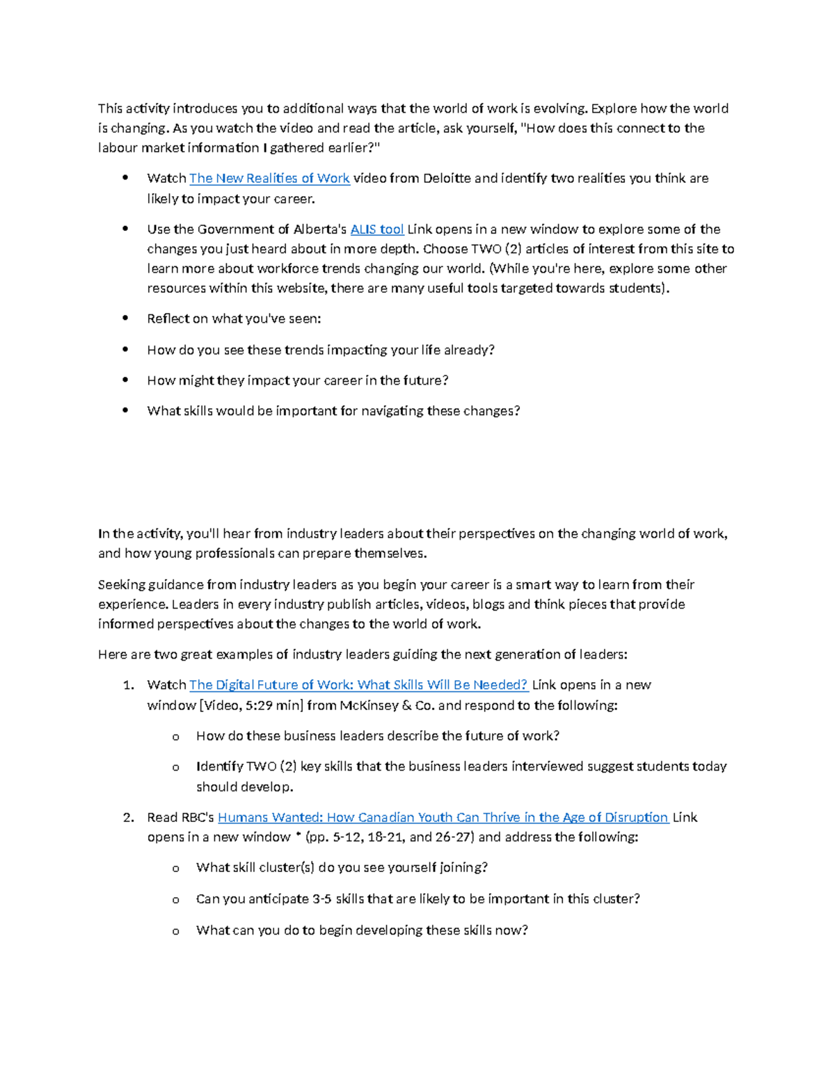 Unit 1 worksheet 1 - Summary career ready - This activity introduces ...