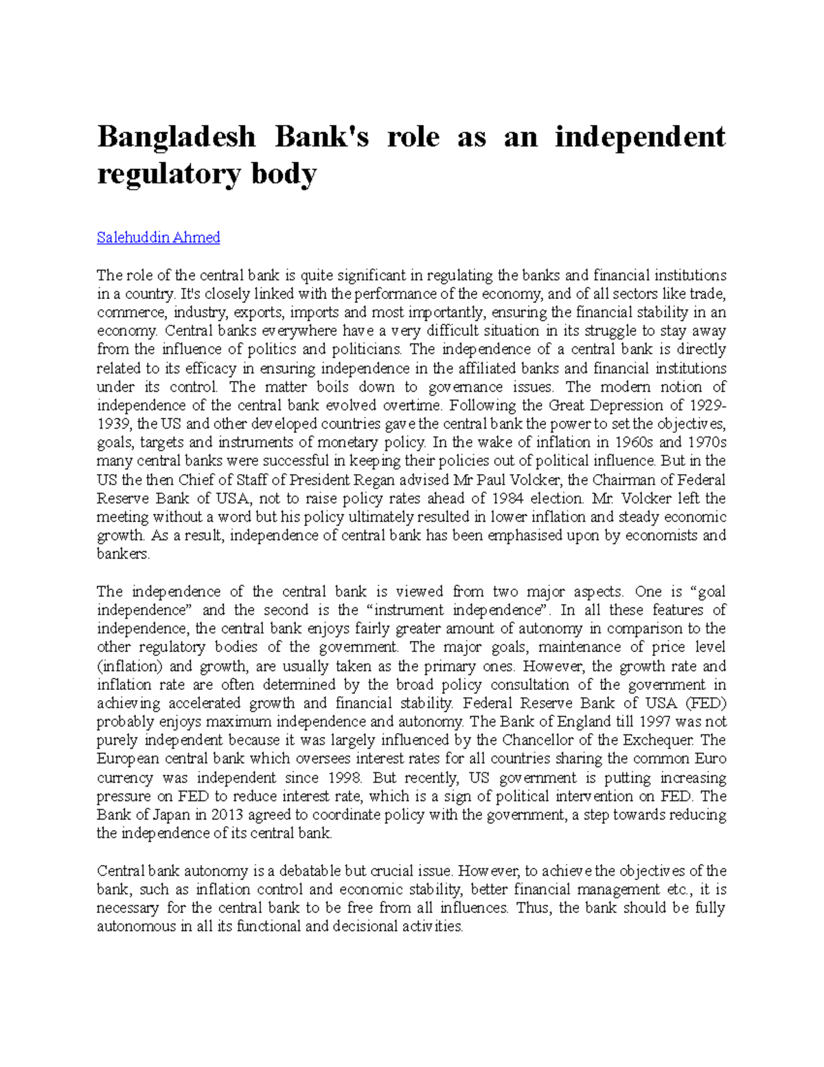 Bangladesh Bank: Central Bank Of Bangladesh, Monetary Policy And Financial Stability