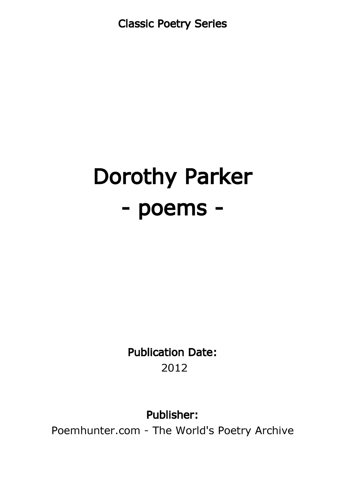 Resume By Dorothy Parker Poem Analysis - Classic Poetry Series Dorothy ...