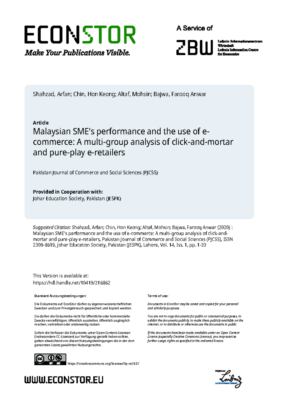 4378 - Research Paper - Shahzad, Arfan; Chin, Hon Keong; Altaf, Mohsin ...