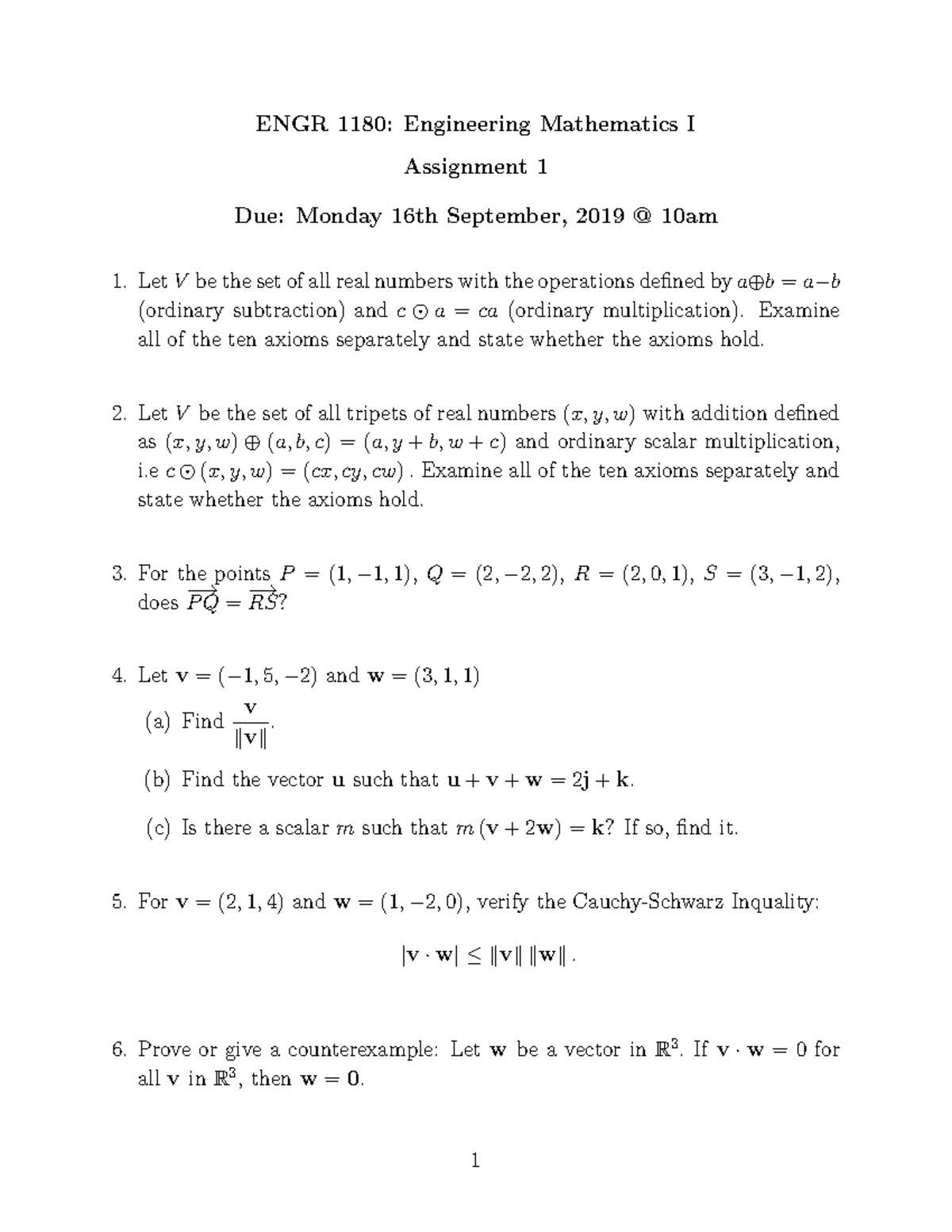 Exam 1 September 19 Questions Engineering Mathematics Engr1180 Studocu