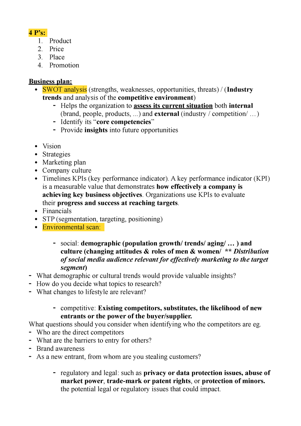 Midterm Marketing - 4 P’s: 1. Product 2. Price 3. Place 4. Promotion ...