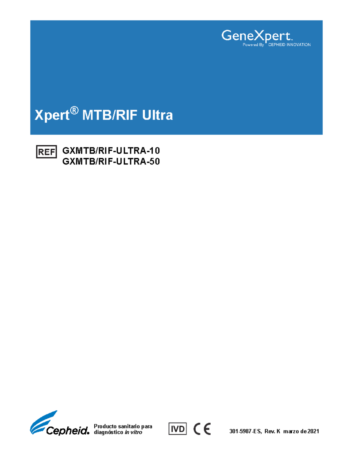 663540284 Xpert MTB RIF Ultra Spanish Package Insert 301 5987 ES Rev K ...