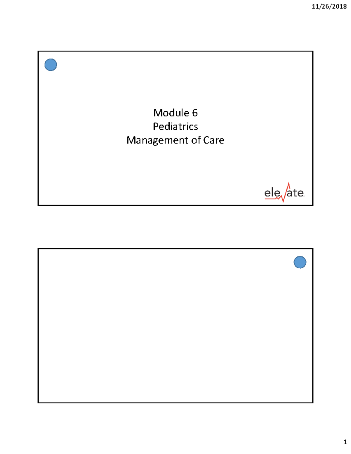 2018 Elevate Module 6 Q Cards 2018 1126 - Module 6 Pediatrics ...
