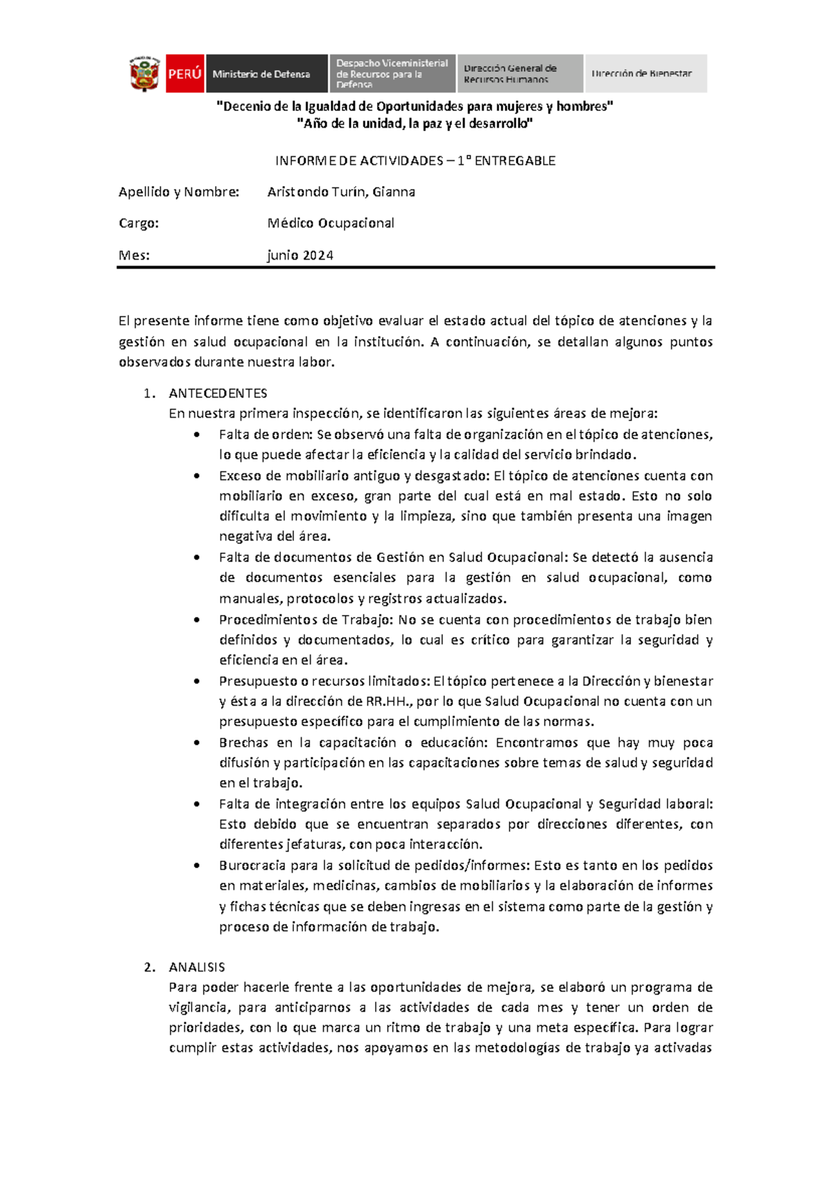 Informe DE Actividades Junio signed - "Año de la unidad, la paz y el ...