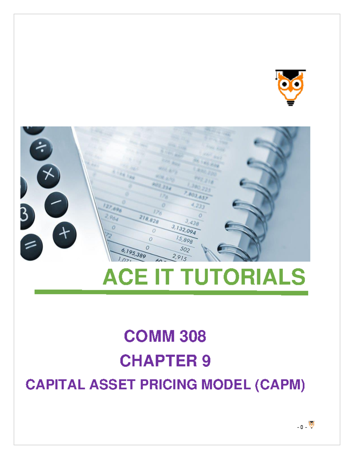 308 CH 9 CAPM '23 - comm 308 notes - ACE IT TUTORIALS COMM 308 CHAPTER ...