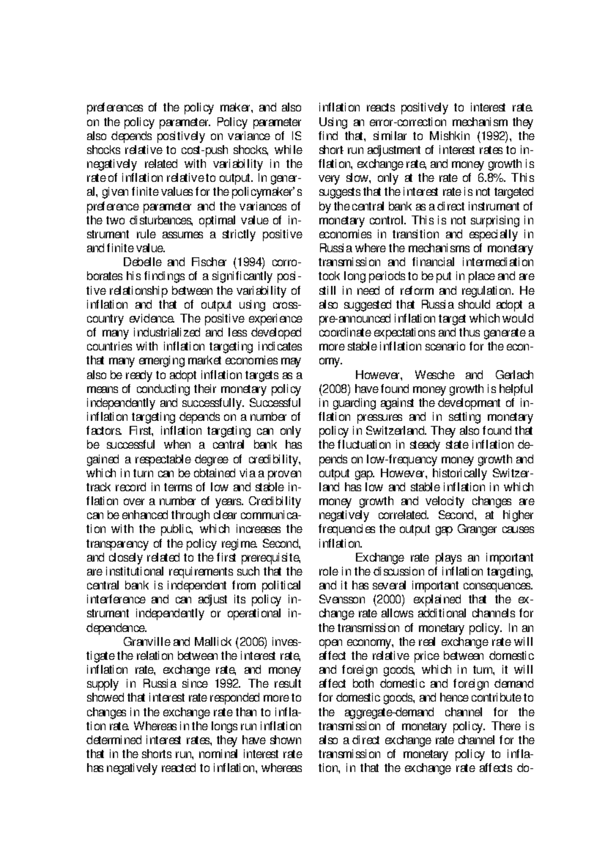 Journal 34 2 preferences of the policy maker, and also on the policy