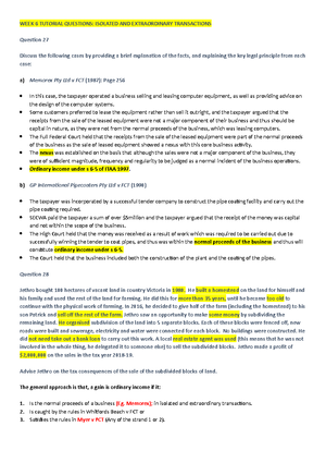 Guide to structuring an answer on CGT where there have been several CGT ...