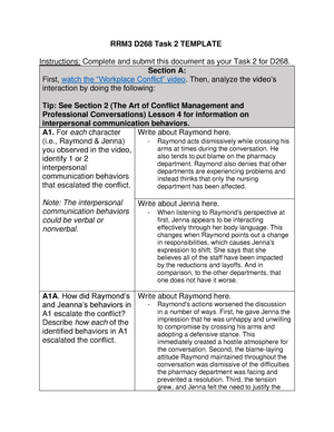 D268 Task 3 Attempt 1 - RRM3 D268 Task 3 TEMPLATE Instructions ...