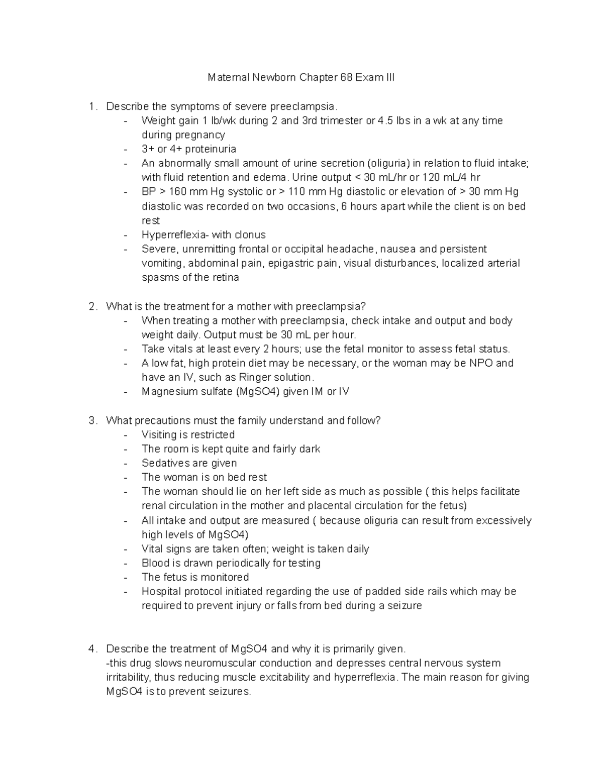 Maternal Newborn Chapter 68 Exam III - Weight gain 1 lb/wk during 2 and ...