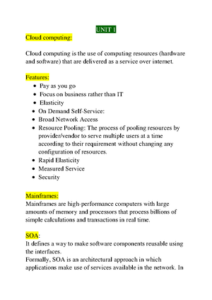 Cloud computing in nutshell - UNIT-I Cloud Computing in a Nutshell ...