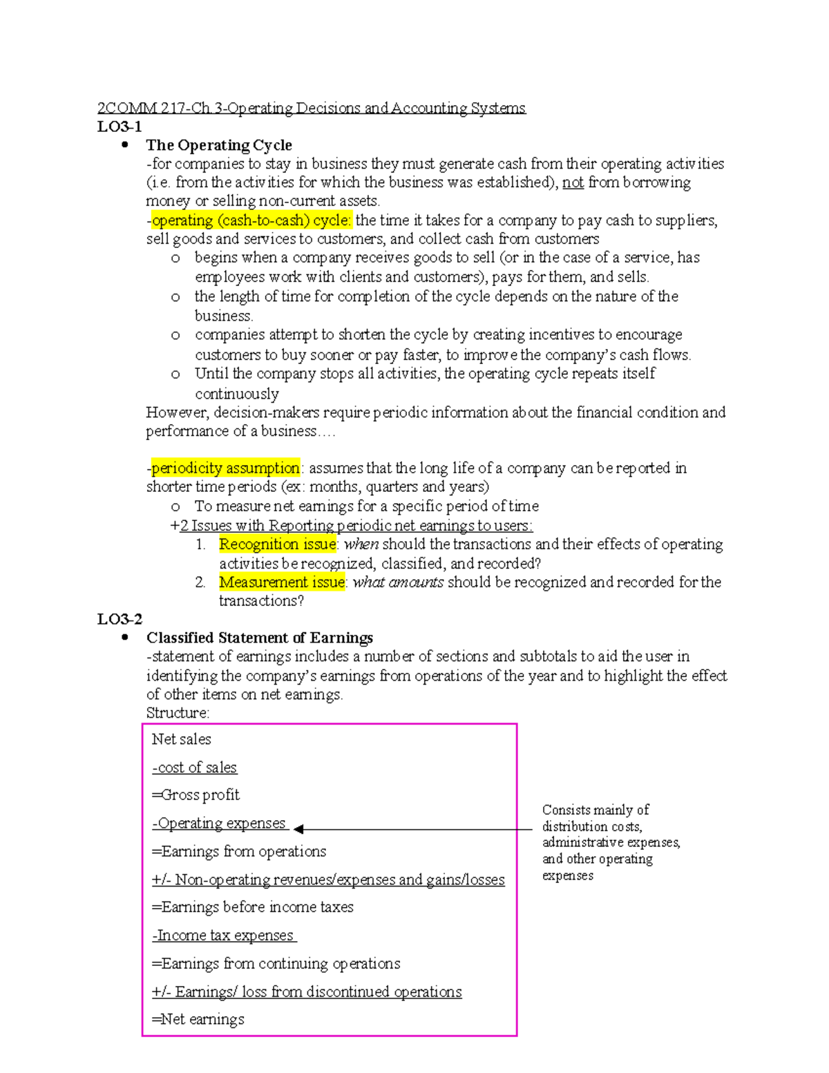 CHAPTER 3 TEXTBOOK - 2COMM 217-Ch-Operating Decisions And Accounting ...