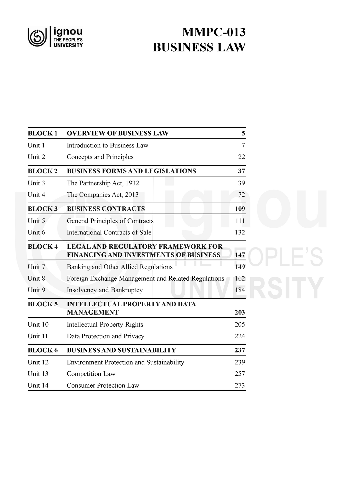 Business Law - Official - BUSINESS LAW - MMPC- BLOCK 1 OVERVIEW OF ...