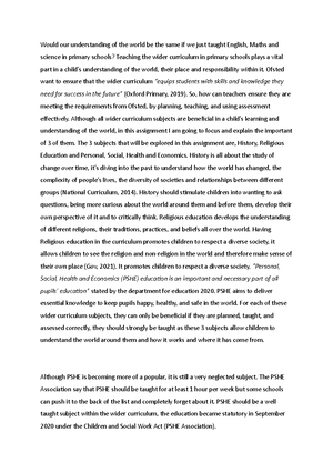 Wider Curriculum Lecture Notes - Week 1 – RE 29. Religious Education is ...