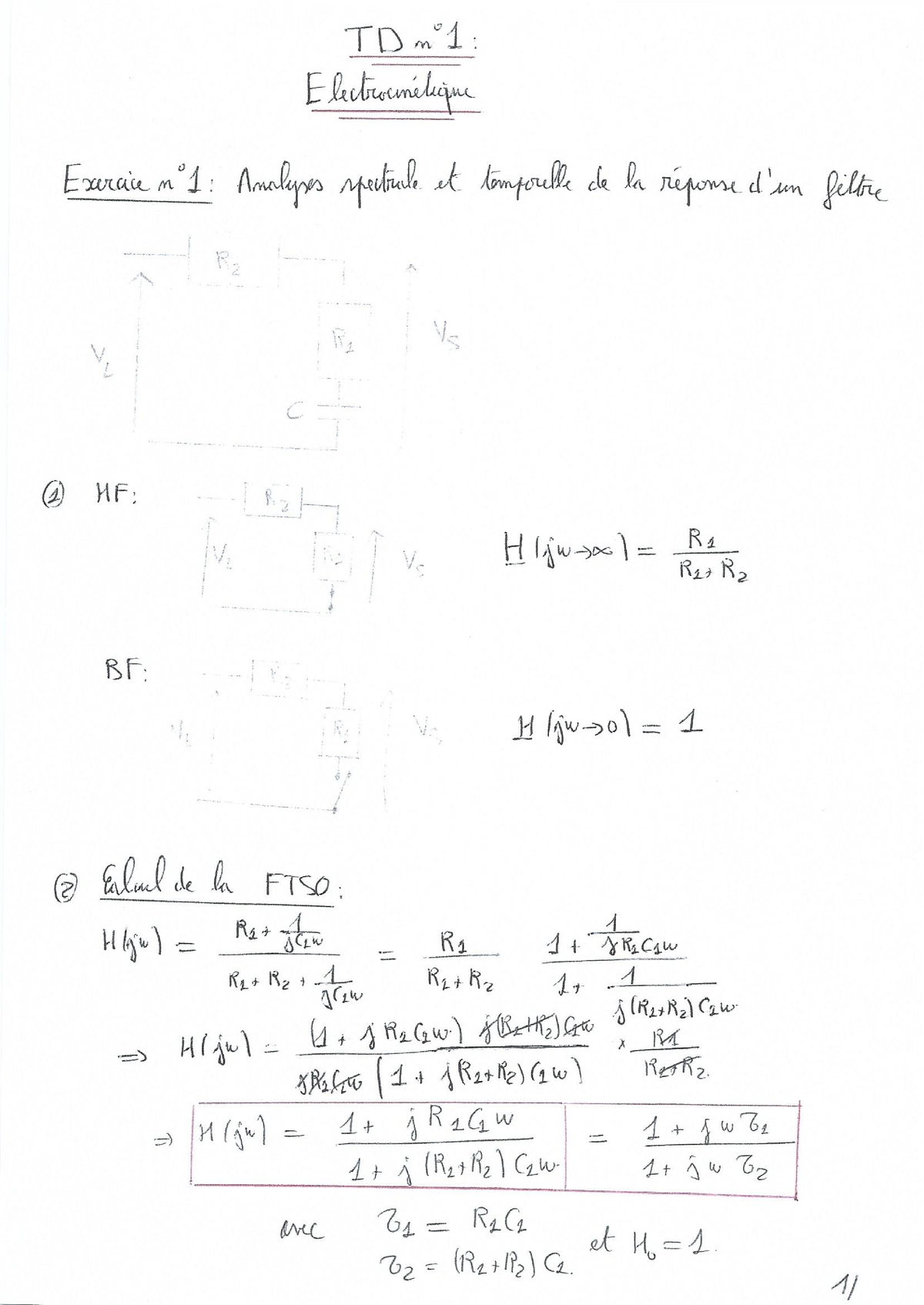 Revisions Sur Le Filtrage Analyse Spectrale Traitement Numerique ...