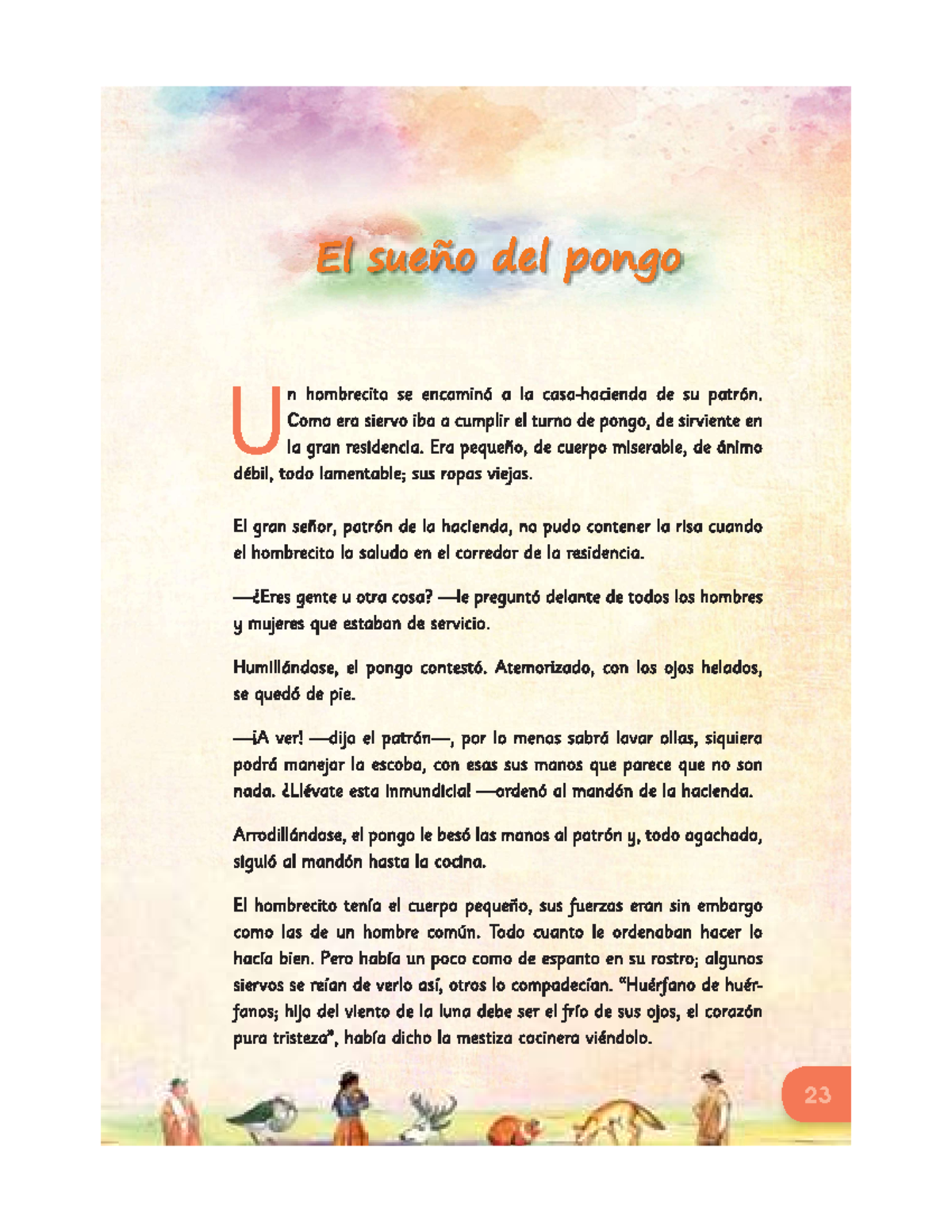 EL Sueño DEL Pongo José María Arguedas El docente digital - El sueño ...