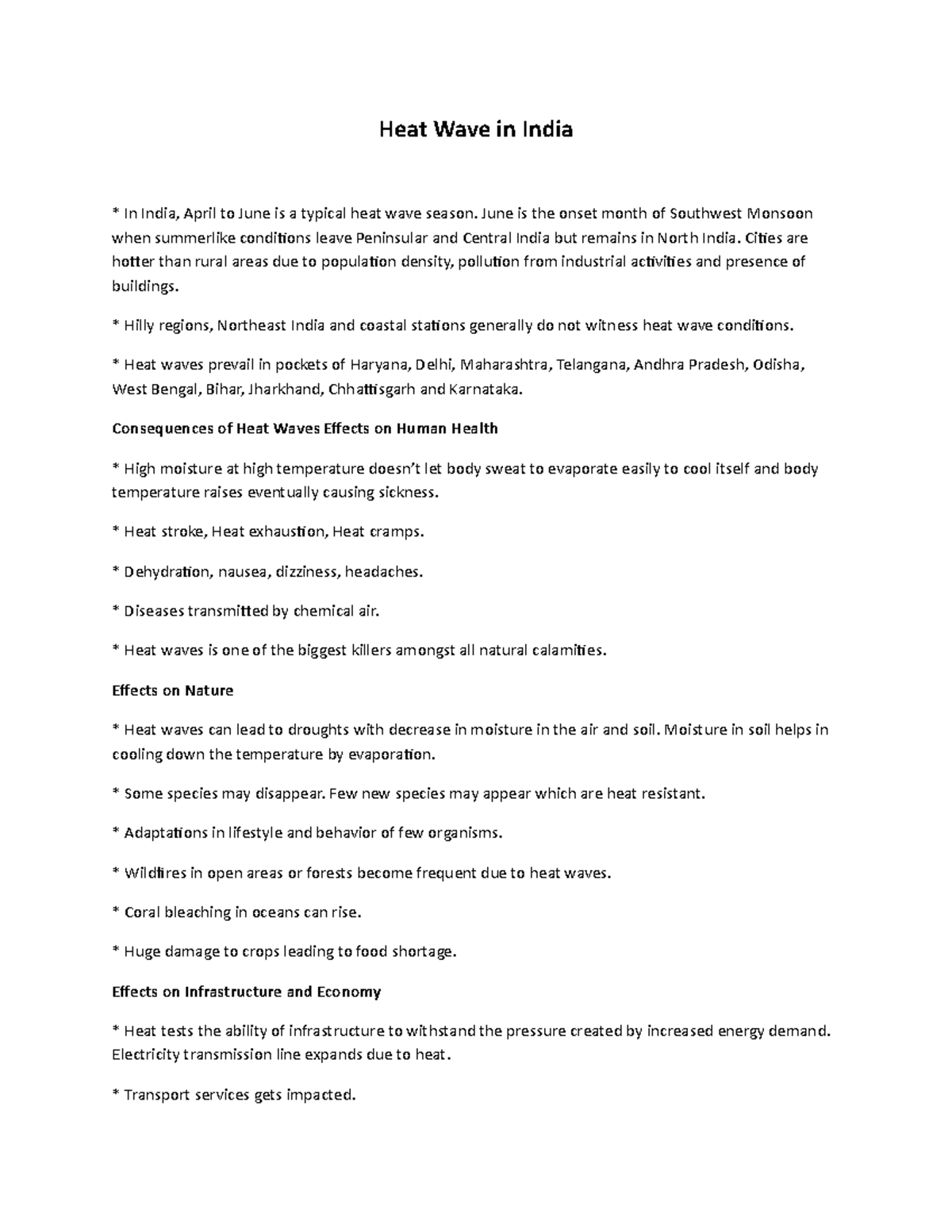Heat Wave In India Its Causes Damages And Mitigations Heat Wave In