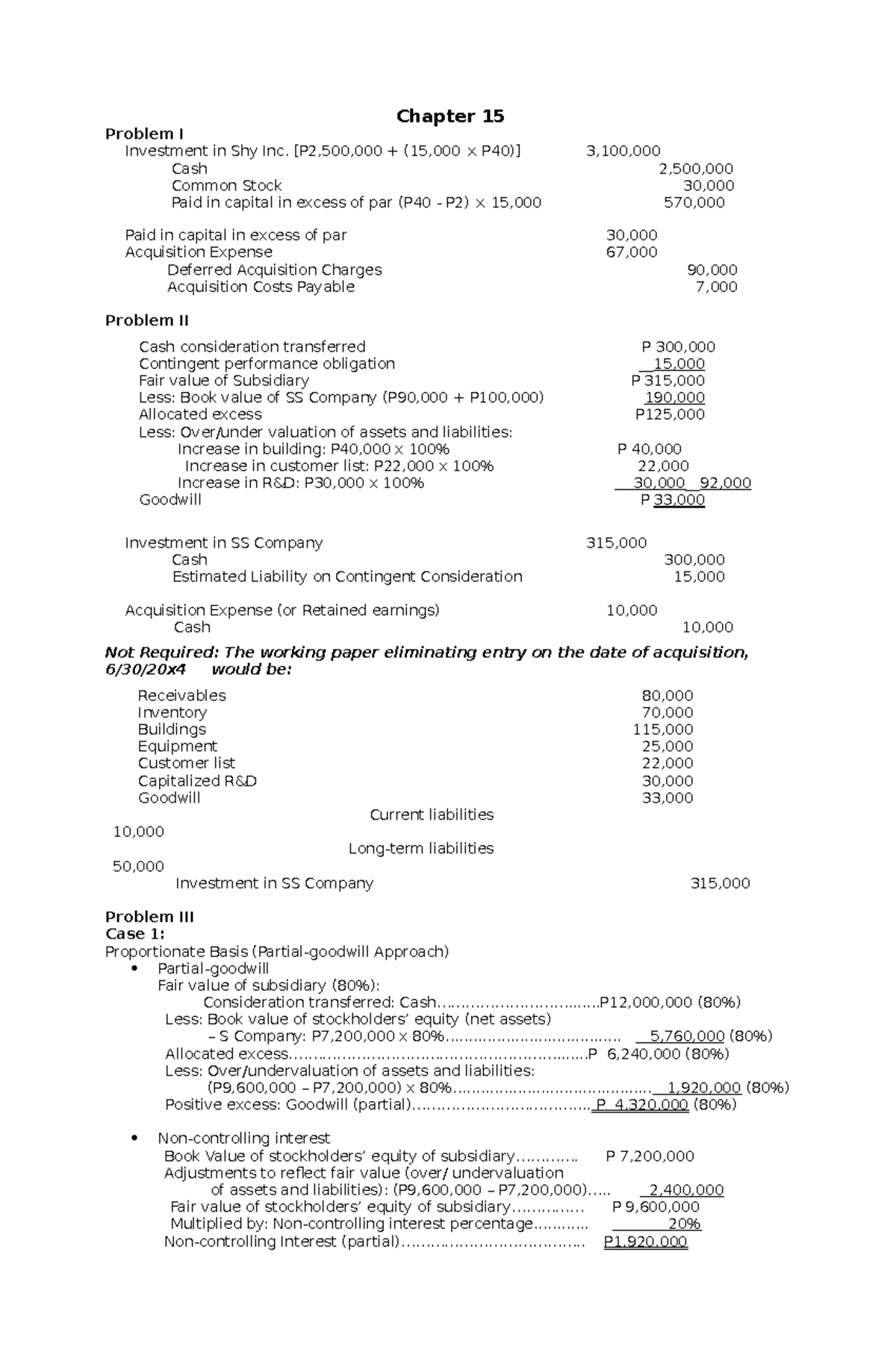 Advanced-Accounting-Part 2-Dayag-2015-Chapter-15 - Chapter 15 Problem I ...