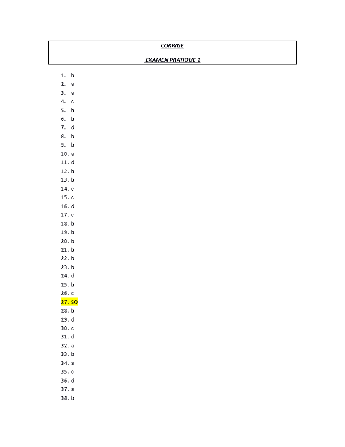 Corrige Exam Pratique 1 Octobre 202 - CORRIGE EXAMEN PRATIQUE 1 B A A C ...