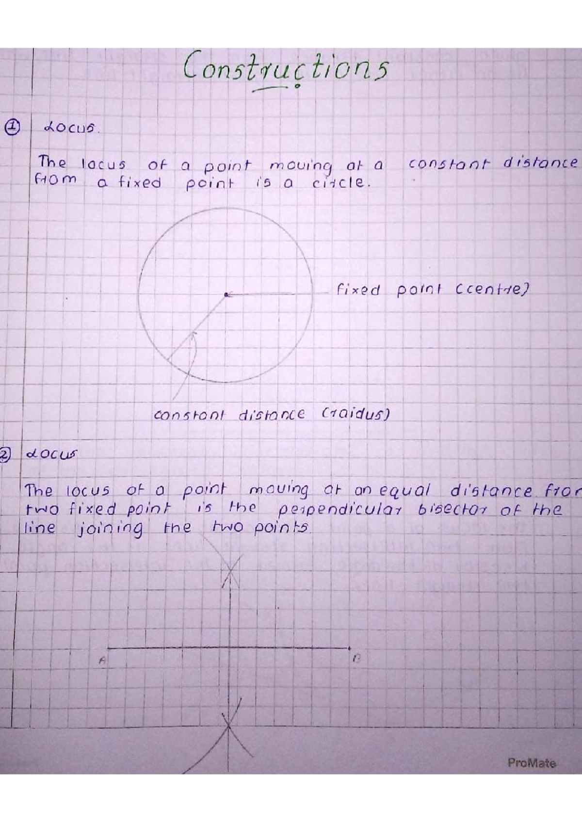 Constructions of 4 loci - Constructions 1 Locus The locus of a point ...