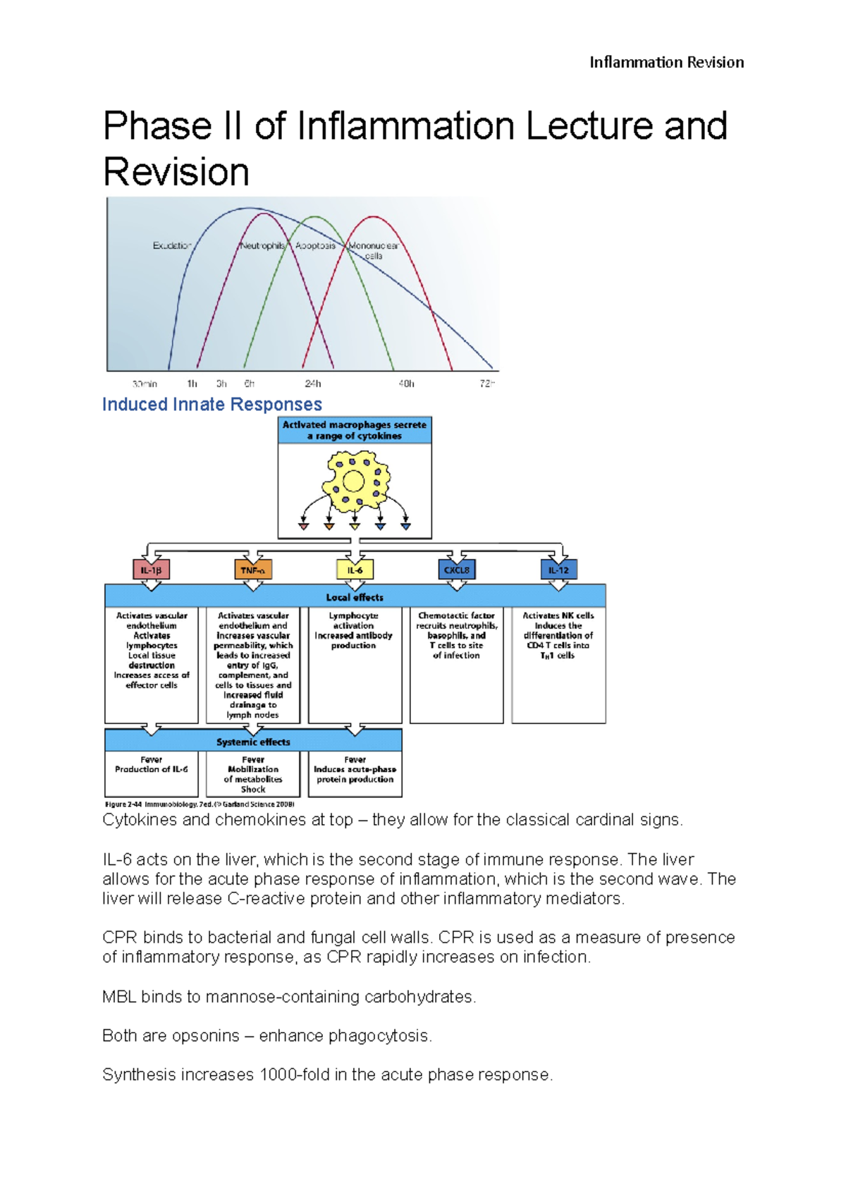 Phase II of Inflammation Lecture and Revision - Inflammation Revision ...