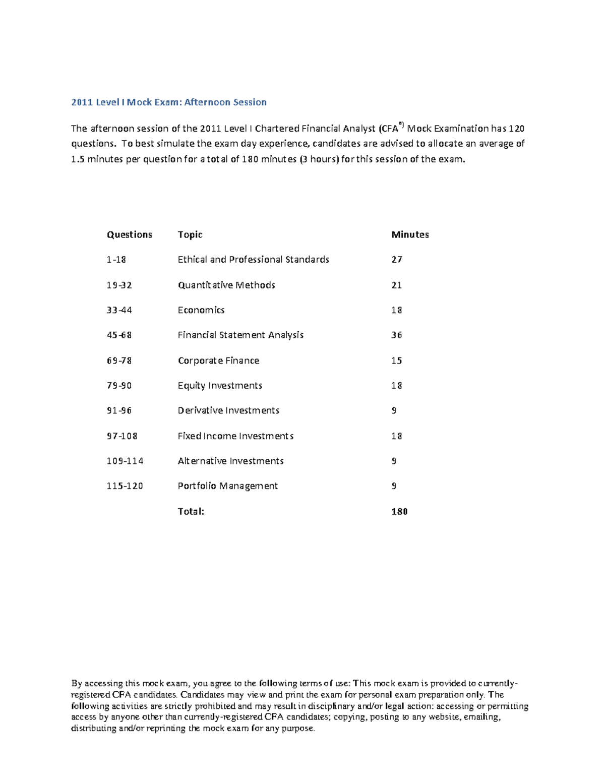 afternoon-2011-cfa-by-accessing-this-mock-exam-you-agree-to-the