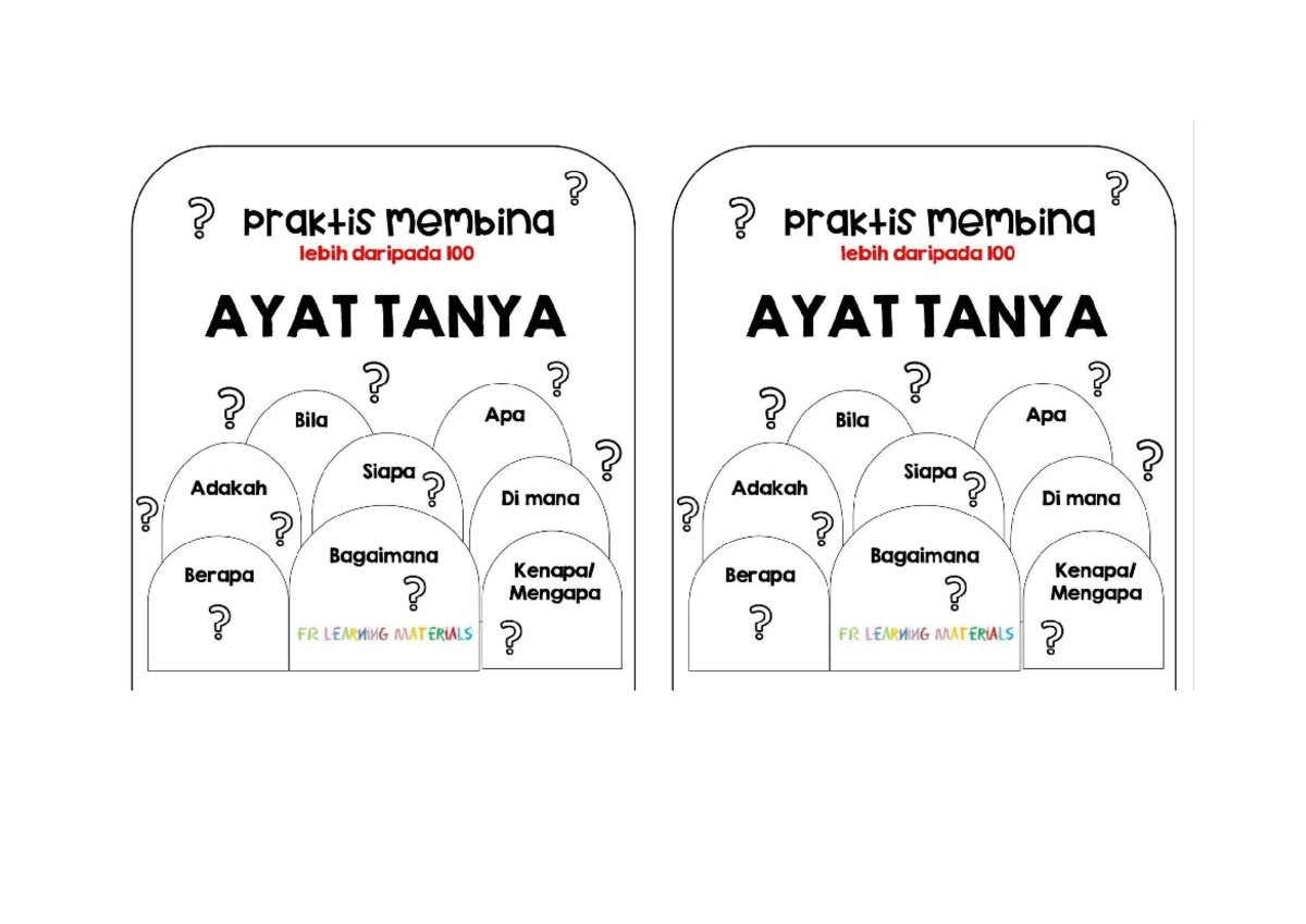 Ayat tanya tahun 2 - Bahasa Melayu Pemulihan - Studocu