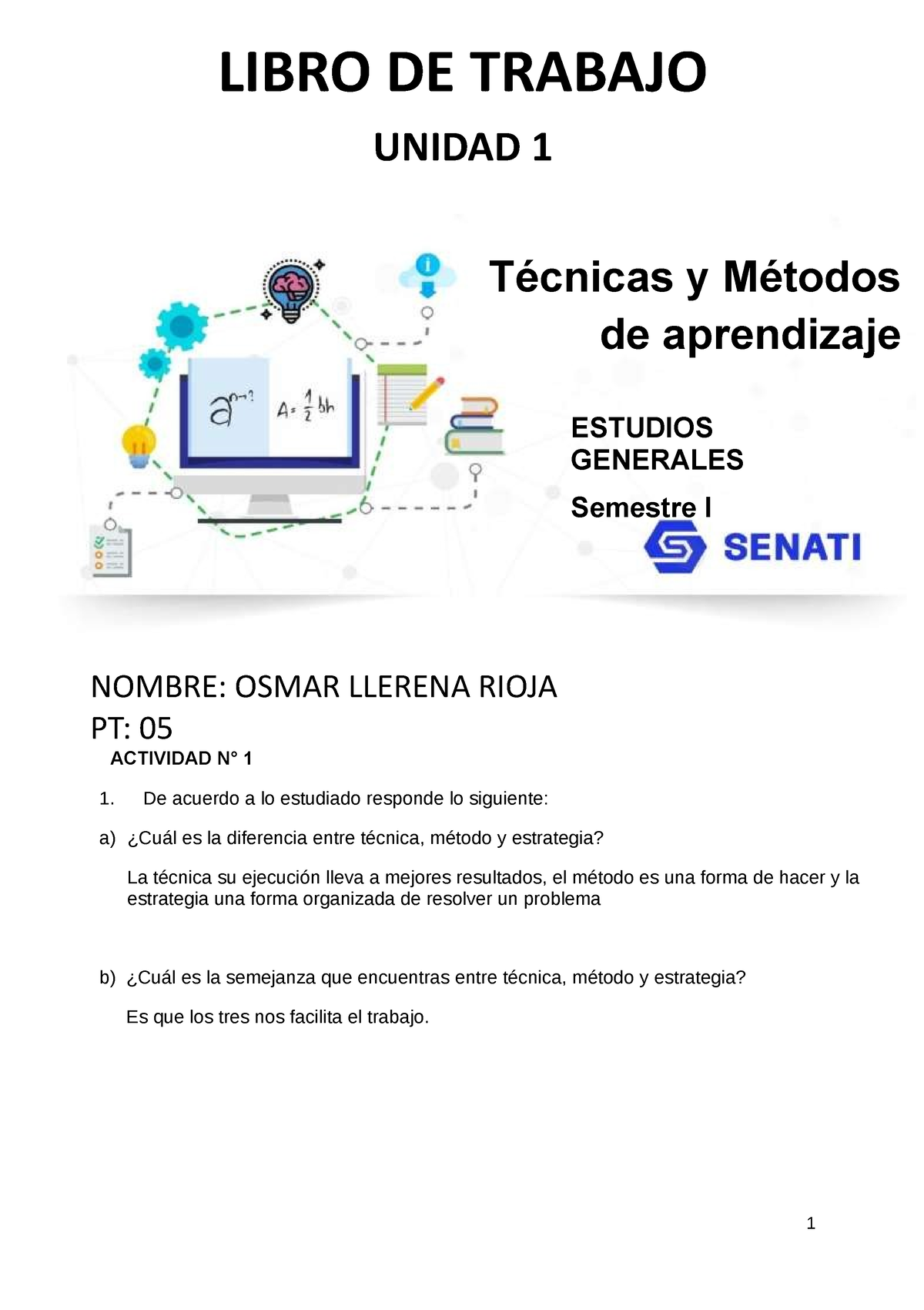 Libro De Trabajo DE SENATI - Técnicas Y Métodos De Aprendizaje ESTUDIOS ...