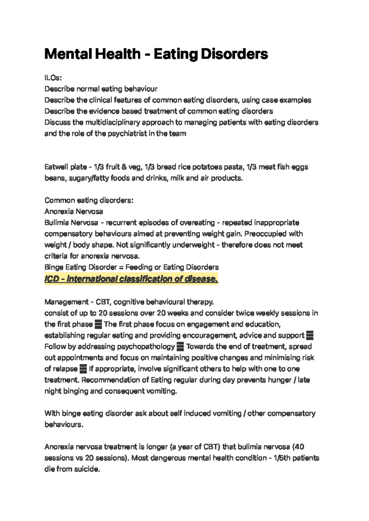 Mental Health Eating Disorders M e n ta l H e a l t h E a t i n g