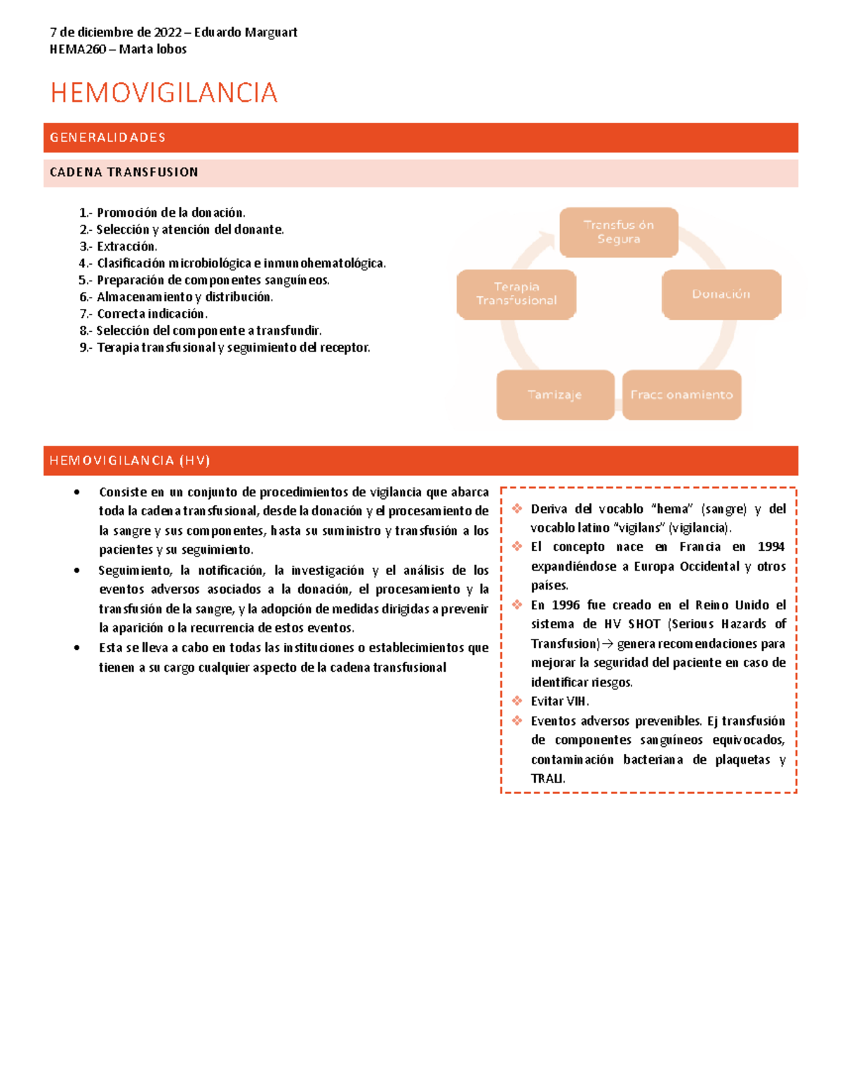 Clase 19. Hemovigilancia - HEMA260 – Marta lobos HEMOVIGILANCIA ...