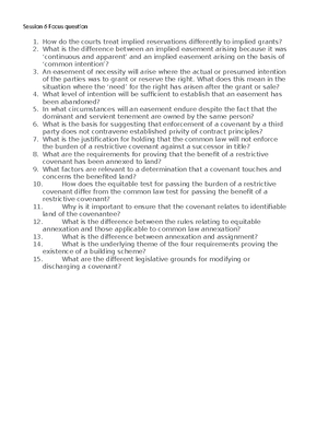 Session 5 Focus questions - Session 5 Focus questions 1. What are the ...