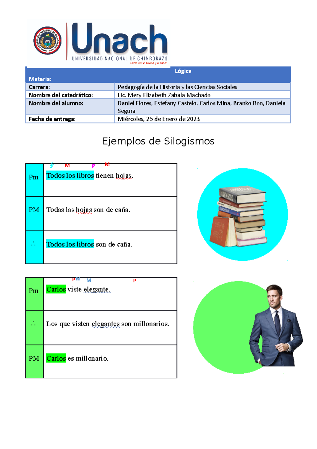 Silogismosxd - Silogismos - Materia: Lógica Carrera: Pedagogía De La ...