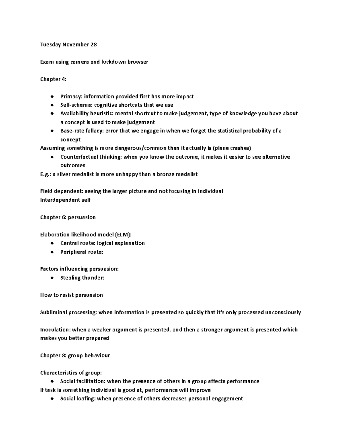 PSYC 2330 Final Notes - Summary Introduction to Social Psychology SFW ...