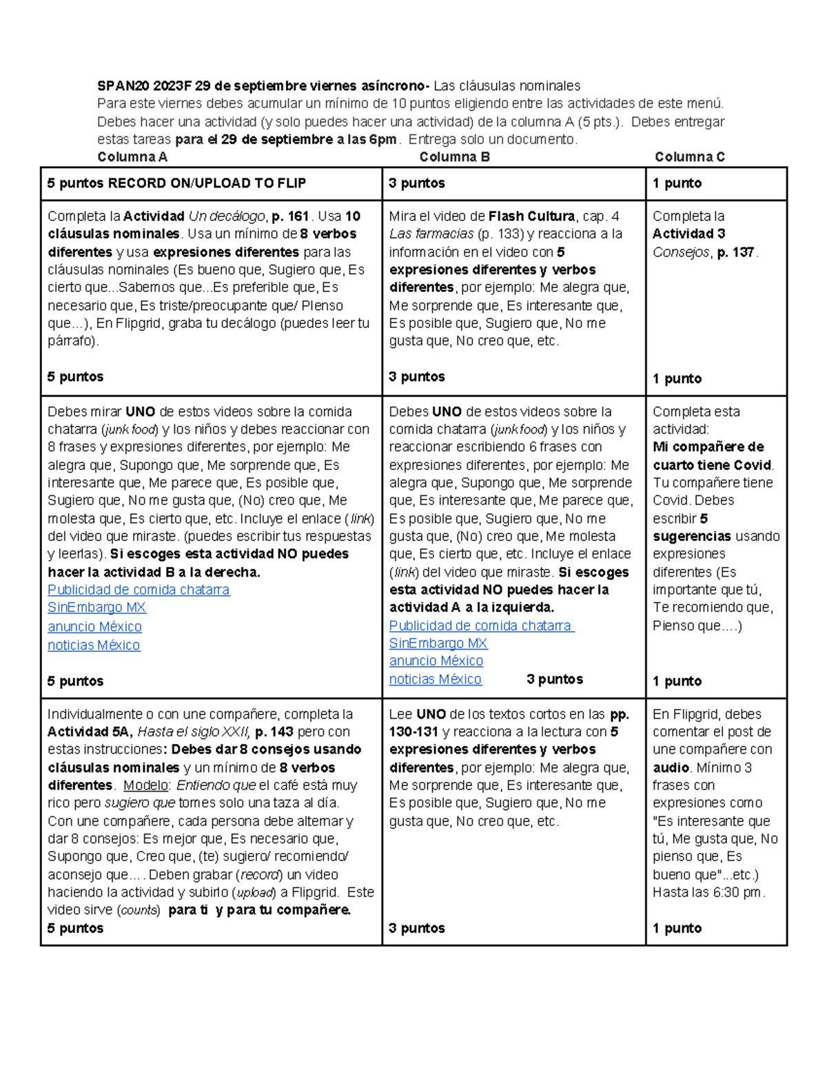 Sem 4- VA 29 de sept Cl. nominales - SPAN20 2023F 29 de septiembre ...