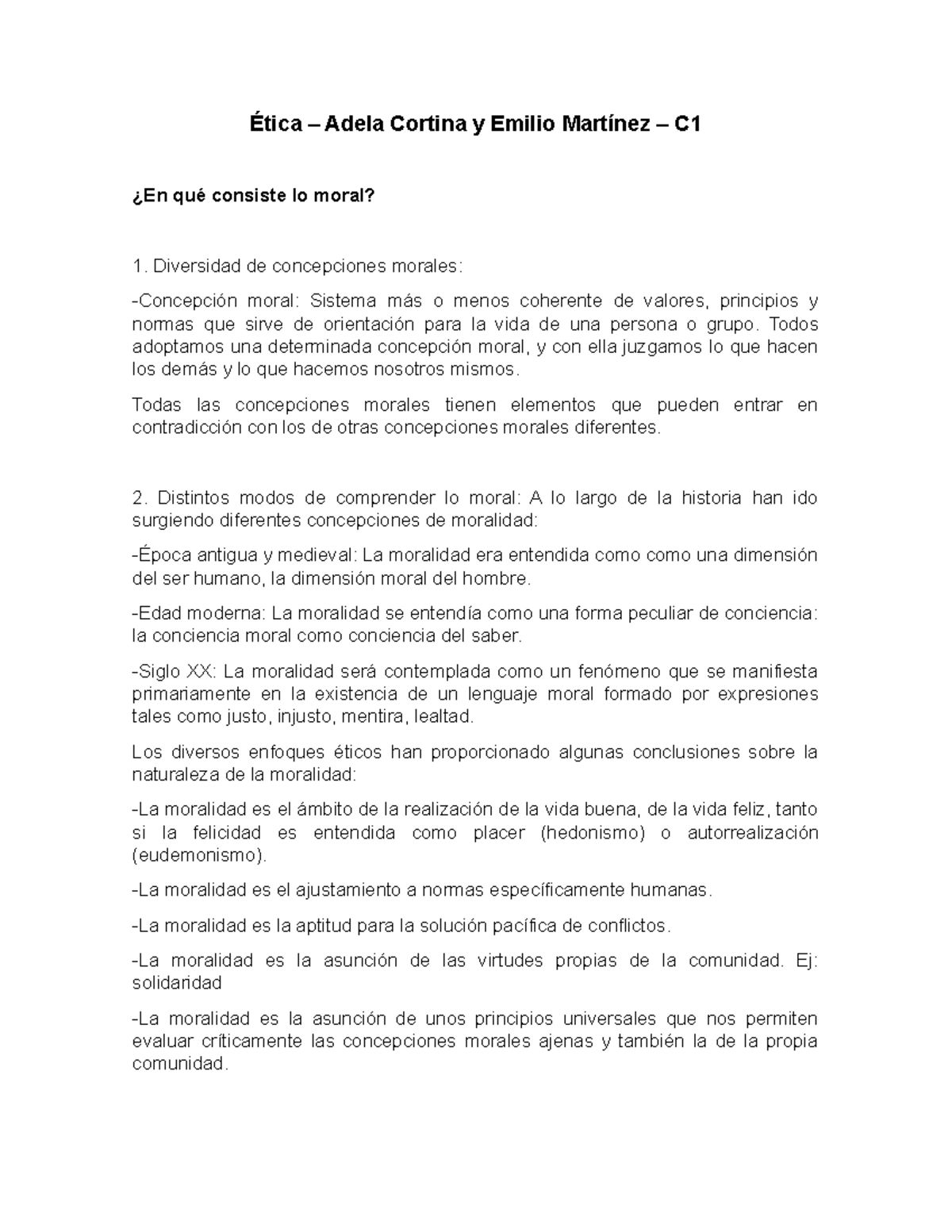 C1 Ética Adela Cortina Adela Cortina