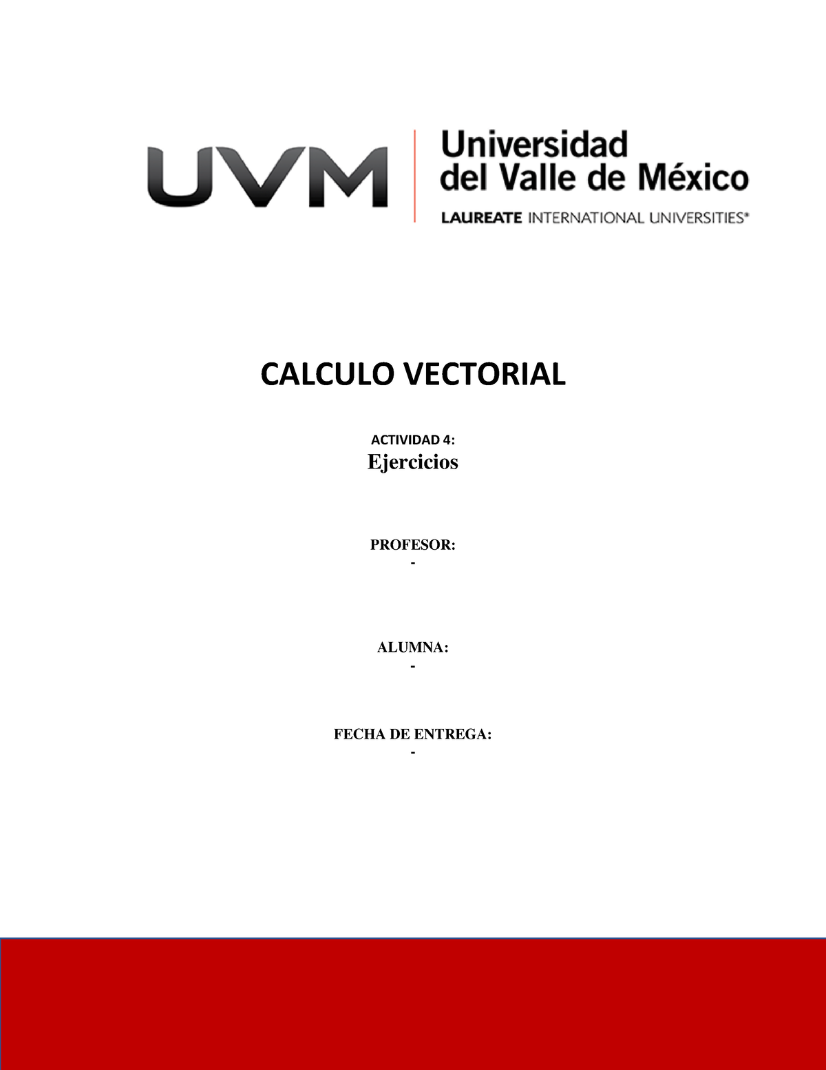 Actividad 4 Ejercicios - CALCULO VECTORIAL ACTIVIDAD 4: Ejercicios ...