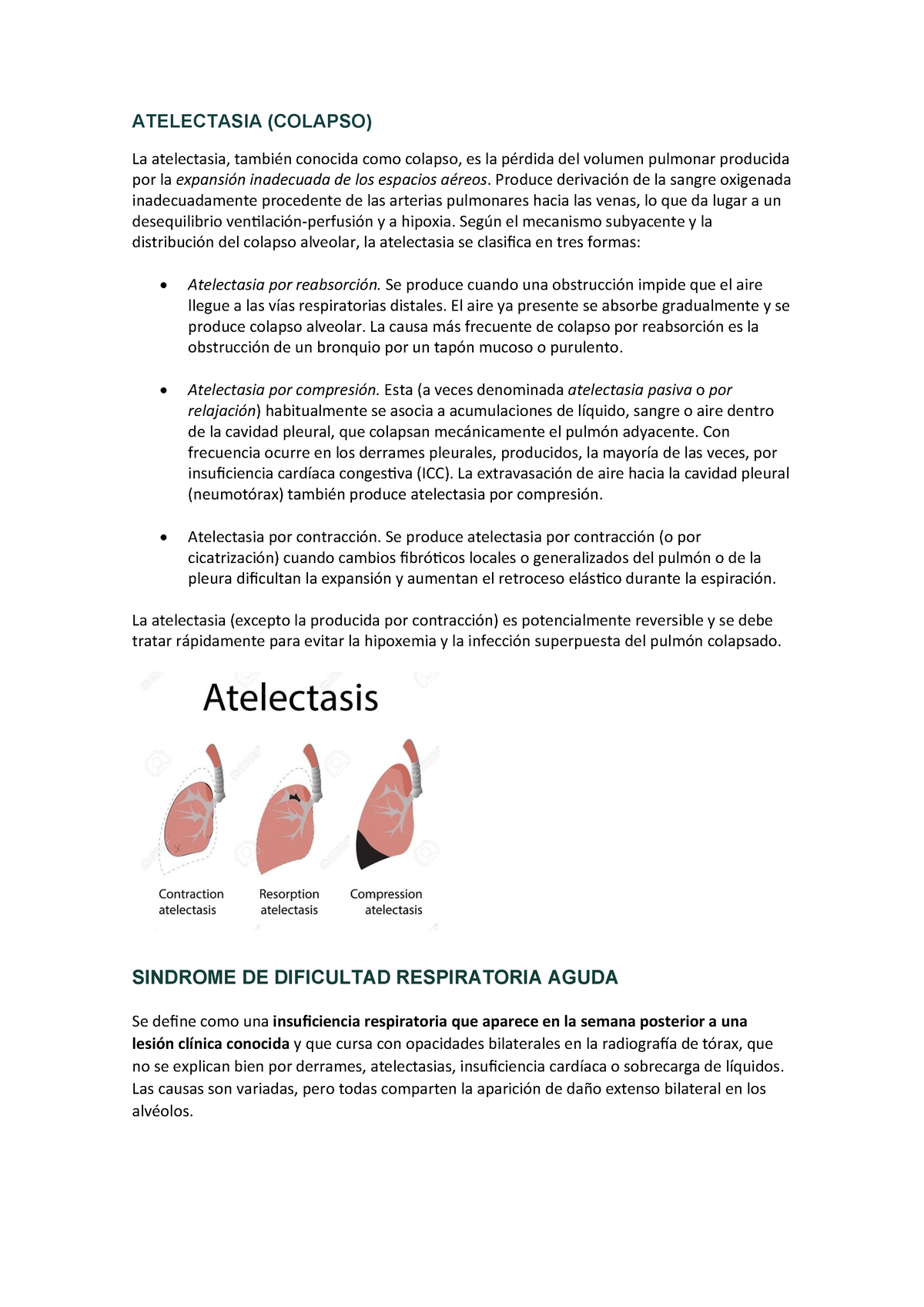 Robbins Cap. 13 (pulmon) - ATELECTASIA (COLAPSO) La Atelectasia ...