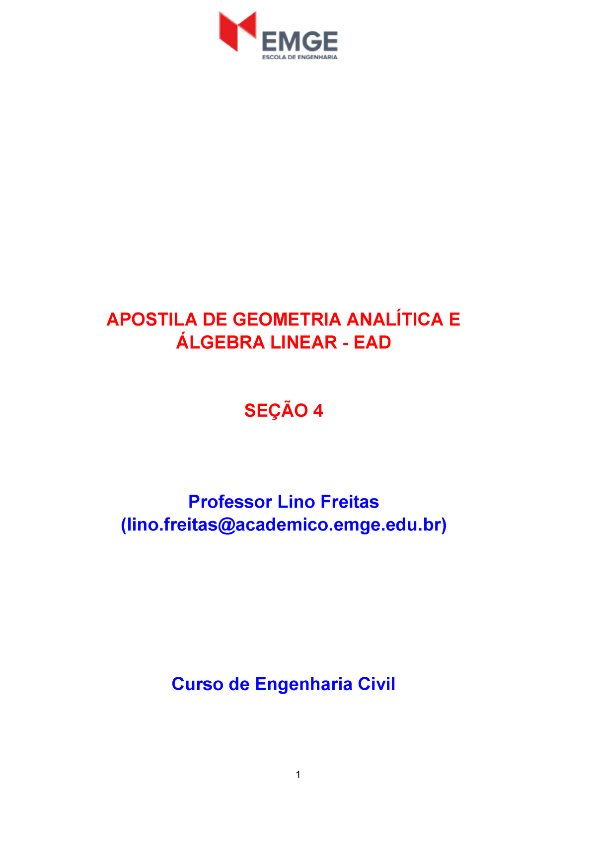 Apostila Geometria Analitica Algebra Linear Eadsecao 4 Gaal Apostila De Geometria AnalÍtica 3480
